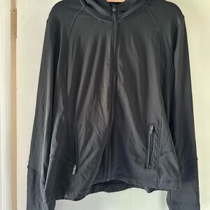 Tek Gear Black Hooded Workout Jacket. Slimming.
